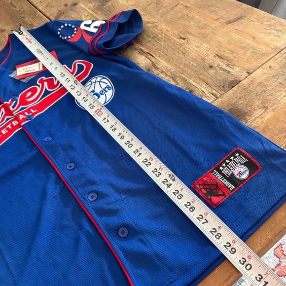 NWT Ultra Game Philadelphia 76ers Sixers Baseball NBA Basketball Jersey - Picture 7 of 10